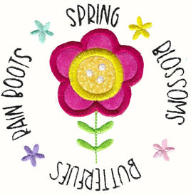 BCD Spring Blossom Circle Applique Holiday Circles