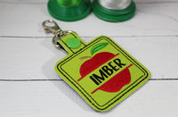 DBB Apple snap tab Personalized Tag for 4x4 hoops