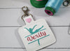 DBB Ballerina snap tab Personalized Bag Tag for 4x4 hoops