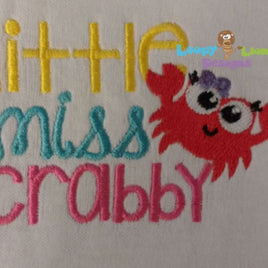 BBE Little Miss Crabby bean stitch Applique