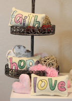 DBB Mini Pillows - Faith Hope Love - Tiered Tray Pillow Decor - In the Hoop Mini Pillow Set