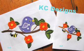KCD  Bird On Branch With Flowers