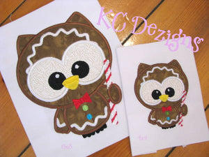 KCD Christmas Gingerbread Owl with Candy Cane