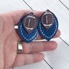 DBB Football Stitching Layers Earrings and Pendant embroidery design for Vinyl and Leather