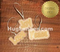 ITH Peace, Love and Joy Ornaments HL2439 embroidery files