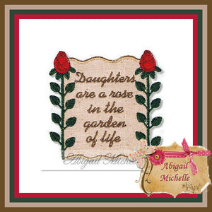 AM Daughters Rose Frame Applique - 2 Sizes