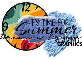 DADG Time for summer reading saying - Sublimation PNG