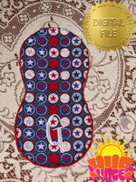 ITH Peanut shaped quilted burp cloth HL5792 embroidery files