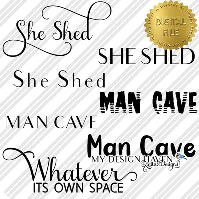 MDH  Man Cave She Shed SVG and Sublimation files