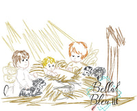 BBE Jesus & Angels Nativity Scene Scribble Sketch