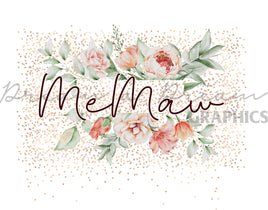 DADG Floral MeMaw Saying - Sublimation PNG