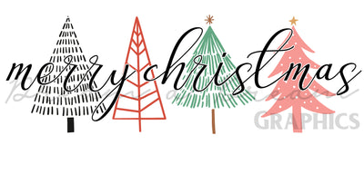 DADG Merry Christmas Trees - Sublimation PNG