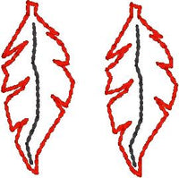 DBB Mini Feather Earrings embroidery design