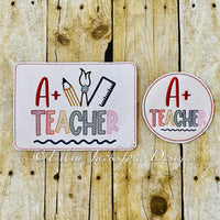 EDJ A+ Teacher Sketch Mug Rug & Coaster Set