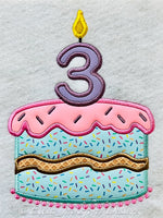 EJD 3rd Birthday Cake Applique