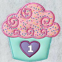EJD Birthday Cupcake Applique