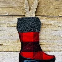 EJD Winter Boot Christmas Ornament