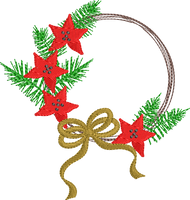 BBE -  Christmas Poinsettia Wreath Monogram Frame Machine Embroidery Design