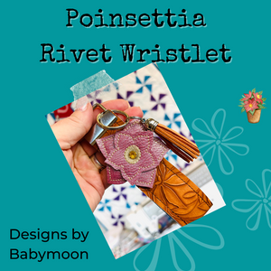 DBB Poinsettia Rivet Wristlet Keyfob 5x7 6x10 8x12