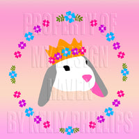 MDH Princess Bunny Monogram Frame SVG