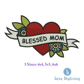SD Blessed Mom Flower Tattoo