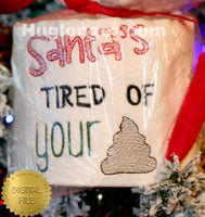 HL Santa's Tired Toilet Paper HL2443 embroidery files
