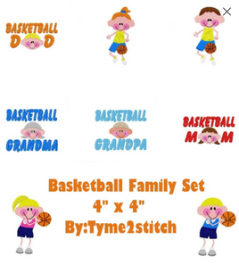 TIS Basketball Family Embroidery Set
