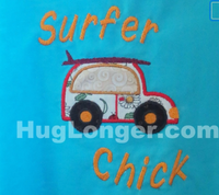 HL Applique Surfer Buggy embroidery file HL1026 Beach Car Surfboard Surfer Car