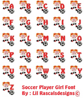 TIS Soccer Player Girl Font Set