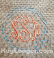 HL Beach Monogram Frame HL2315 embroidery file