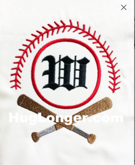 HL Embroidered Baseball Bat Monogram Frame HL2052 embroidery file