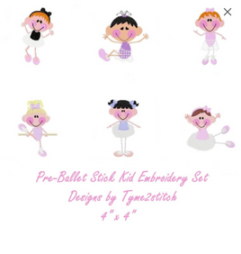 TIS Pre Ballet Stick Kids Embroidery Set