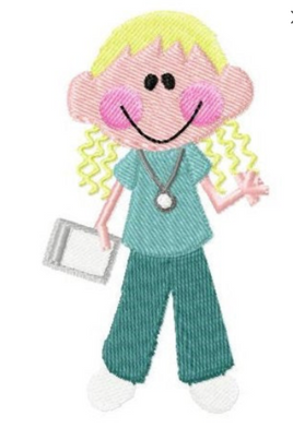 TIS Nurse Lisa Stick Kid Embroidery Design