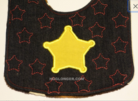 HL ITH Sheriff bib embroidery file-in the hoop baby bib