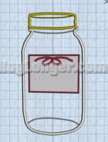 HL Canning Jar Applique Digital File for Embroidery Machine