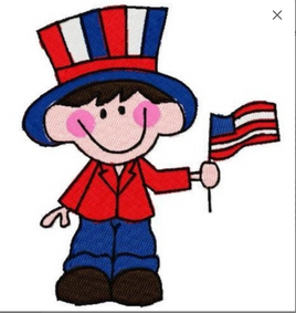 TIS New holding the flag 2 stick kid embroidery design