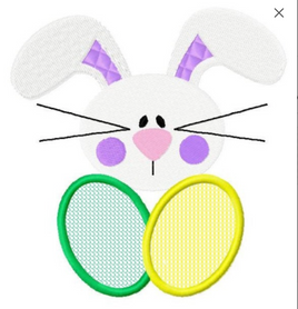 TIS Bunny with eggs applique design large size