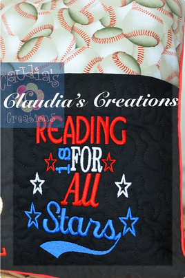 CC Reading is for All Stars Embroidery Saying
