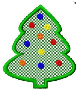 TIS Christmas tree applique 1