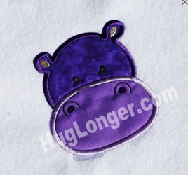 HL Applique Hippo embroidery file HL1064