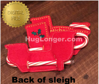ITH Sleigh Candy Cane Holder HL2437 embroidery files