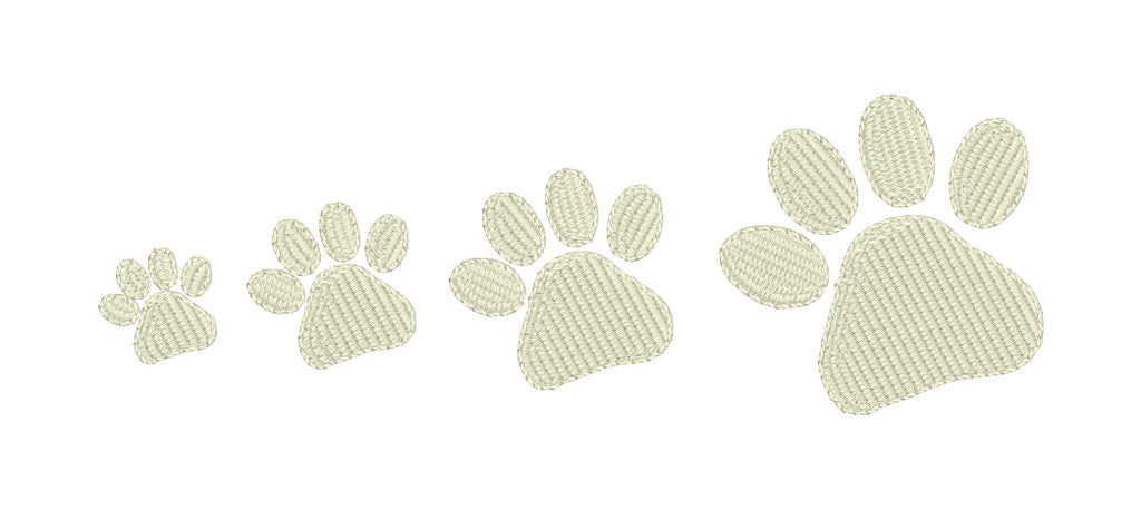 DBB Tiny Paw Print Embroidery Design - Four Sizes  0.5", 0.75", 1", 1.5"