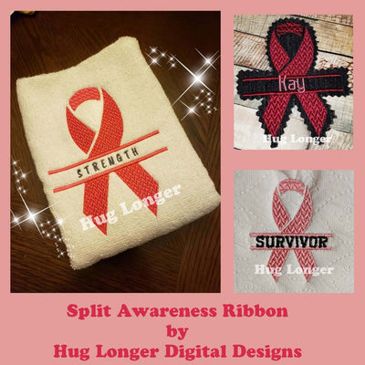 HL Split Awareness Ribbon HL5715 embroidery file