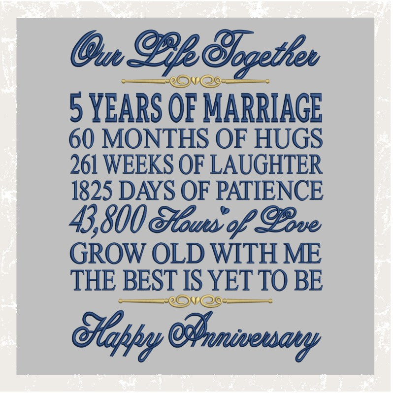 TD - 5th Wedding Anniversary Saying
