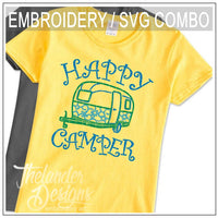 TD  -  Happy Camper Embroidery SVG Sublimation