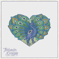 TD - T1837 Peacock Sketch Heart