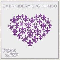 TD - T1839 Fleur Heart Embroidery and SVG files Combo