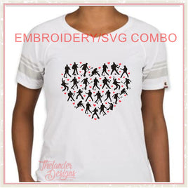 TD - T1844  King Heart SVG and Embroidery Combo