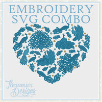 TD - T1848 Peacock Heart SVG and Embroidery Combo