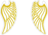 DBB Tattoo Style Wing Earrings ITH embroidery design